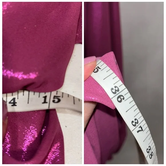 THE ATTICO Karen Mini Dress Pink Violet Lamé Cutout Cocktail US 4 IT 40 chain - Picture 16 of 16